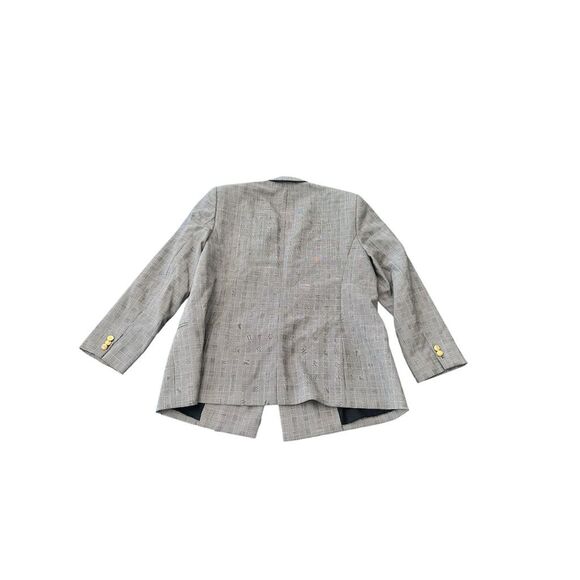 Pendleton Women's Vintage Gray Plaid Wool Blazer Gold Buttons Size S - Picture 5 of 5